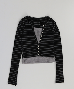 【SET】レイヤードカーディガン スリーブレス