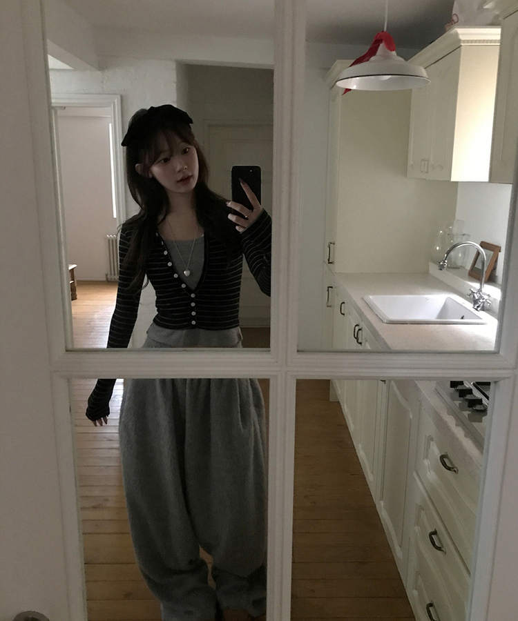 【SET】レイヤードカーディガン スリーブレス BLACK