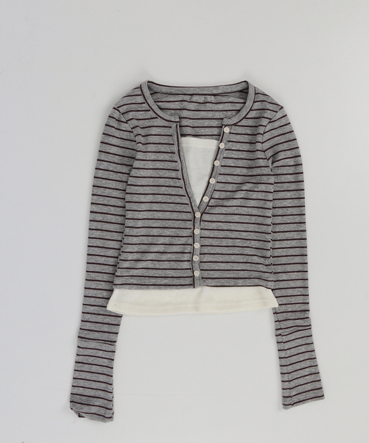 【SET】レイヤードカーディガン スリーブレス