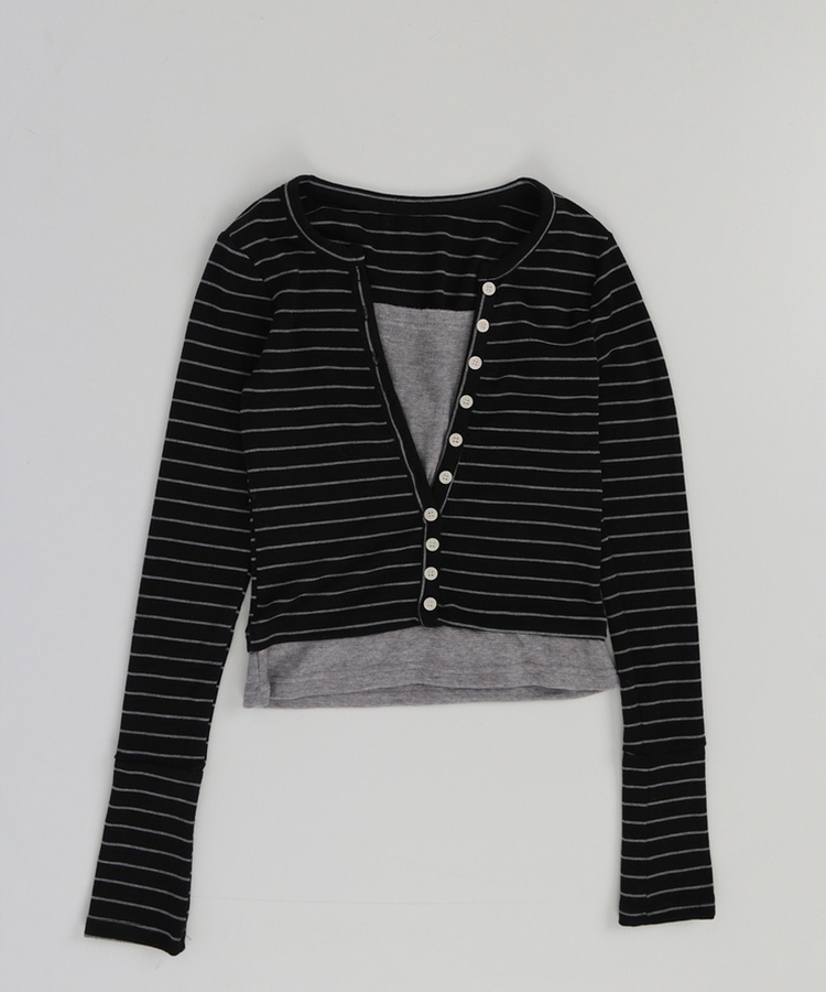 【SET】レイヤードカーディガン スリーブレス