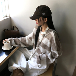 【マフラー付き】ストライプニット BEIGE