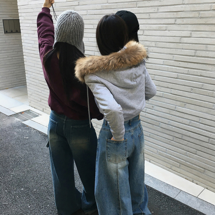 フードファーフードジップアップ GREY