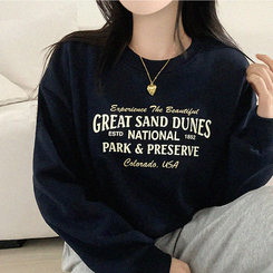 【起毛】クロップオーバーフィットトレーナー NAVY