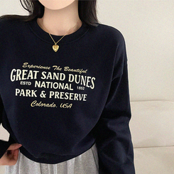 【起毛】クロップオーバーフィットトレーナー NAVY