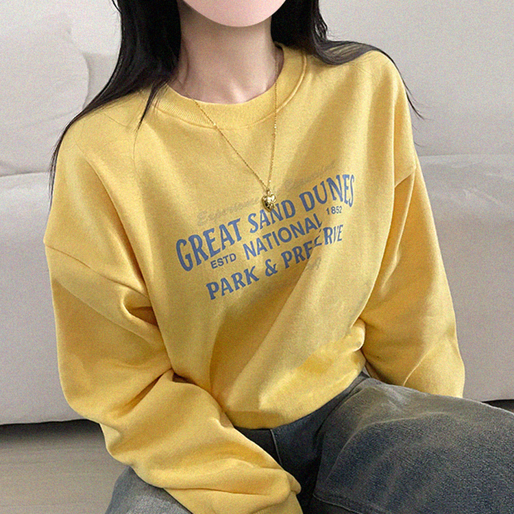 【起毛】クロップオーバーフィットトレーナー YELLOW