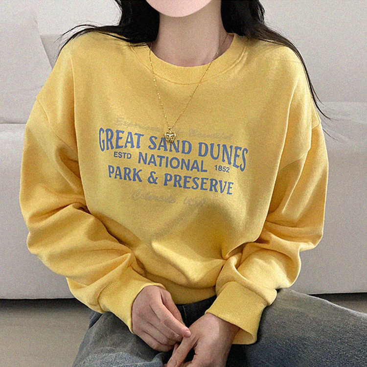 【起毛】クロップオーバーフィットトレーナー YELLOW