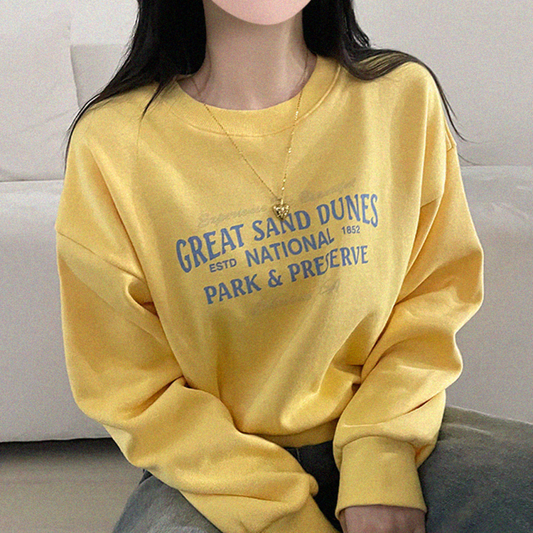 【起毛】クロップオーバーフィットトレーナー YELLOW