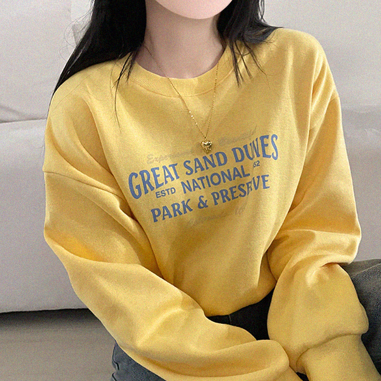 【起毛】クロップオーバーフィットトレーナー YELLOW