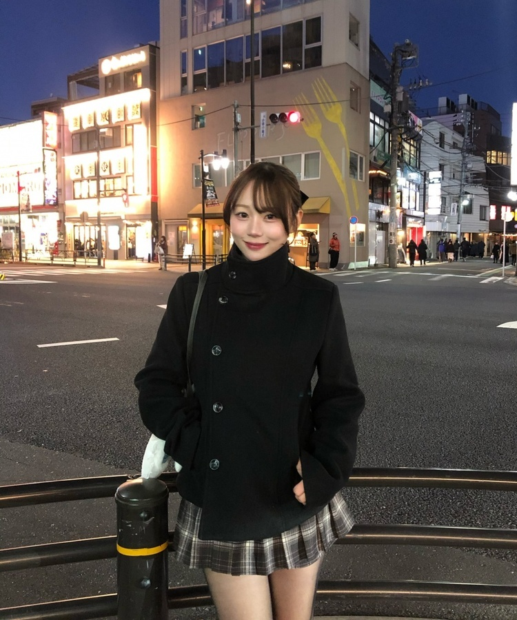 긱시크 코아 하이넥 코트 블랙