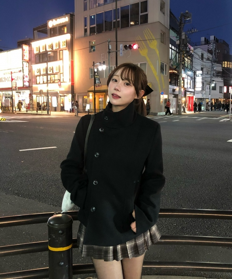 긱시크 코아 하이넥 코트 블랙