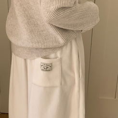 【起毛】ウールボアピンタックワイドトレーニングパンツ(5color) IVORY