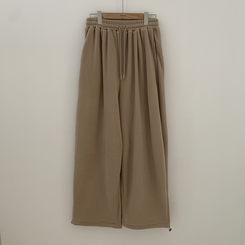 【起毛】ウールボアピンタックワイドトレーニングパンツ(5color)