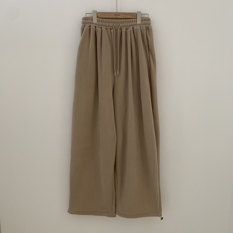 【起毛】ウールボアピンタックワイドトレーニングパンツ(5color)