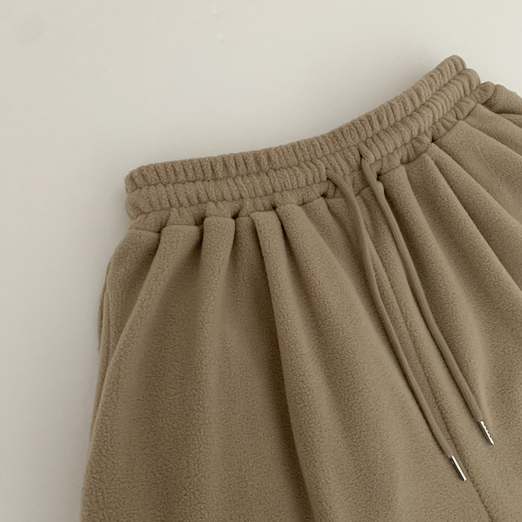 【起毛】ウールボアピンタックワイドトレーニングパンツ(5color)