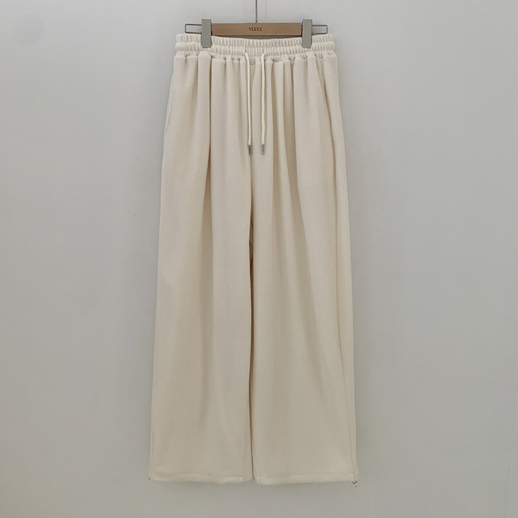 【起毛】ウールボアピンタックワイドトレーニングパンツ(5color)