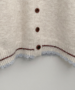 フラワーノルディックラウンドニットカーディガン