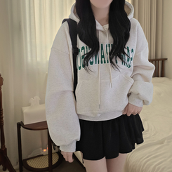 【起毛】サンフランシスコレタリングフードTシャツ OATMEAL