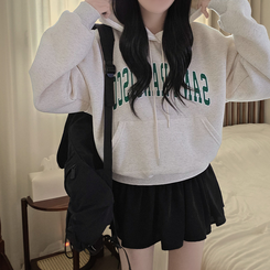 【起毛】サンフランシスコレタリングフードTシャツ OATMEAL