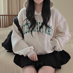 【起毛】サンフランシスコレタリングフードTシャツ OATMEAL