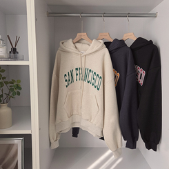 【起毛】サンフランシスコレタリングフードTシャツ