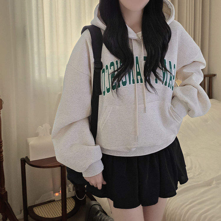 【起毛】サンフランシスコレタリングフードTシャツ OATMEAL