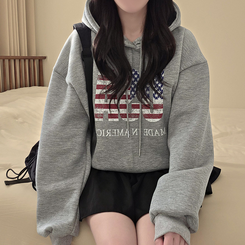 【起毛】アメリカデイリーフード長袖Tシャツ GREY