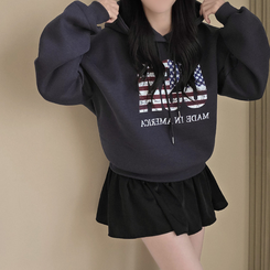 【起毛】アメリカデイリーフード長袖Tシャツ CHARCOAL