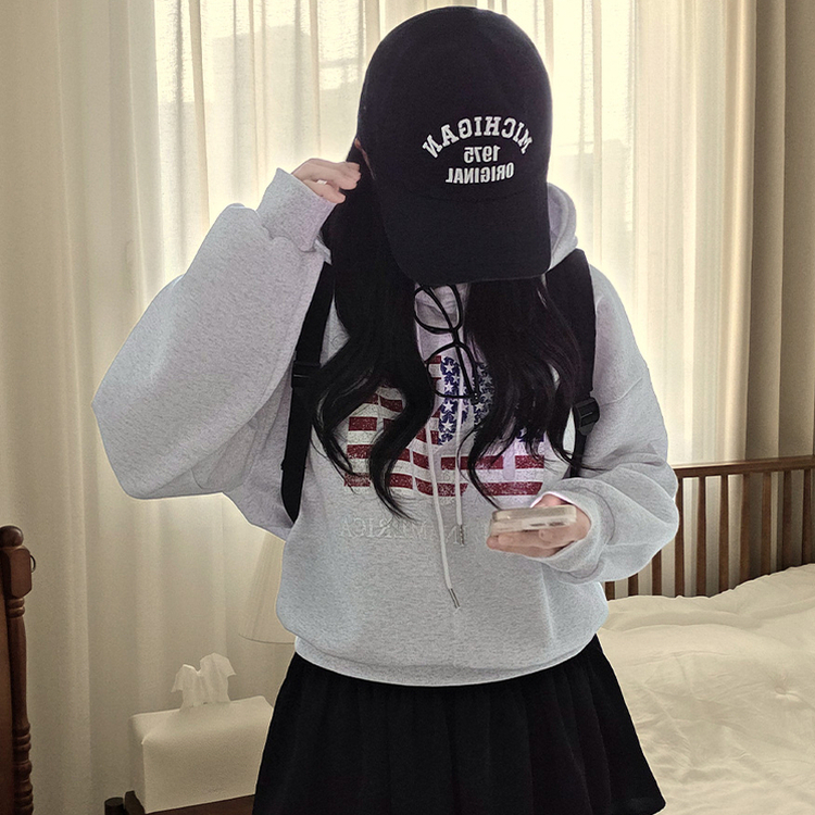 【起毛】アメリカデイリーフード長袖Tシャツ WHITE OATMEAL