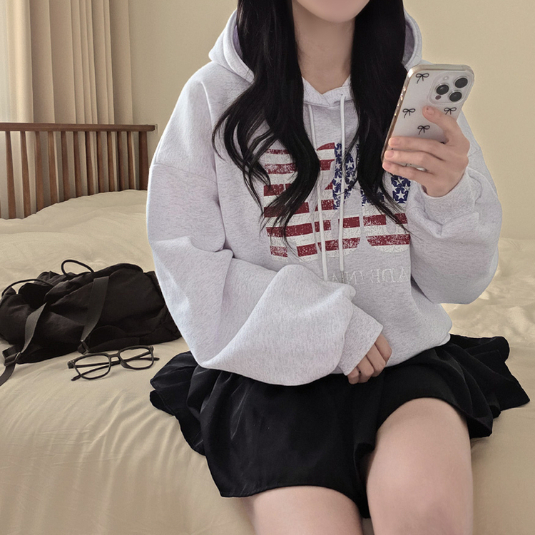 【起毛】アメリカデイリーフード長袖Tシャツ WHITE OATMEAL