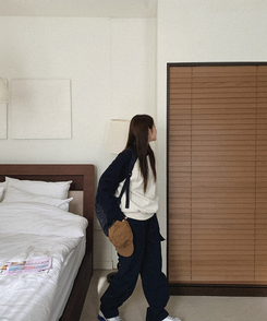 【起毛】ベーシックラグラントレーナー NAVY