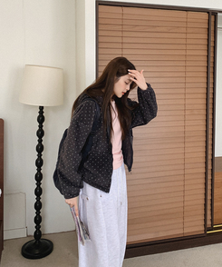 ドットフリースフードジップアップ CHARCOAL