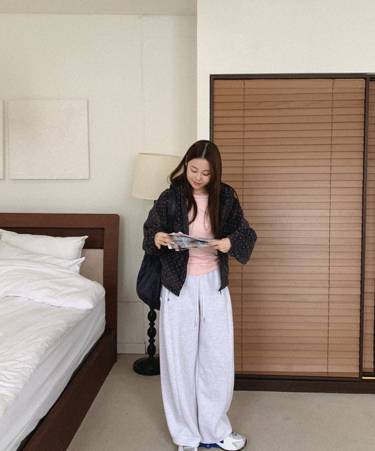 ドットフリースフードジップアップ CHARCOAL