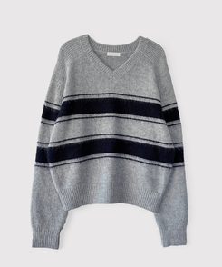 ストライプウールニット