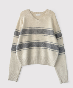 ストライプウールニット