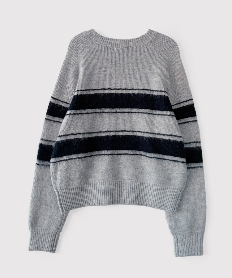 ストライプウールニット