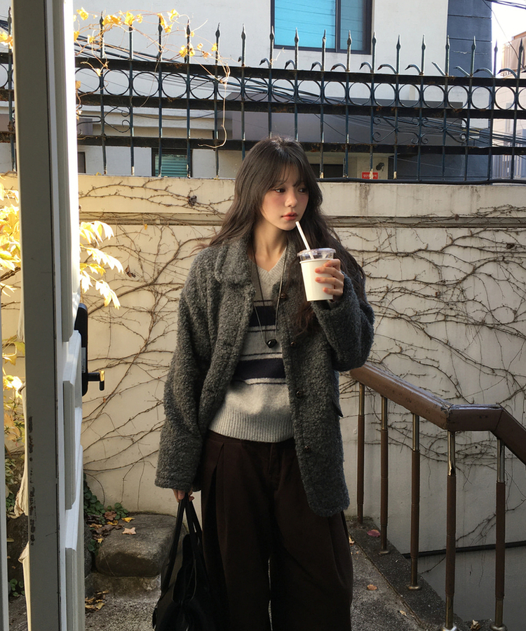 ベアウールコート DARK GRAY