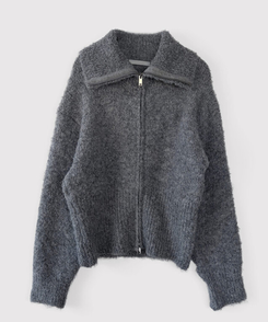 ウールニットジップアップ