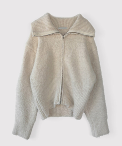 ウールニットジップアップ