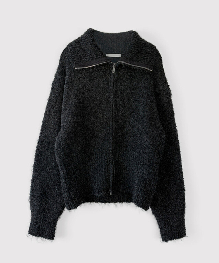 ウールニットジップアップ