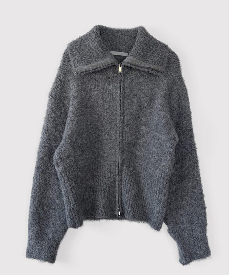 ウールニットジップアップ