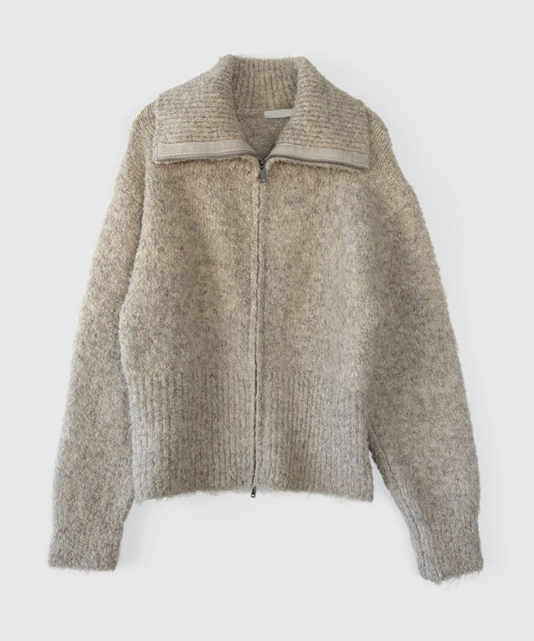 ウールニットジップアップ