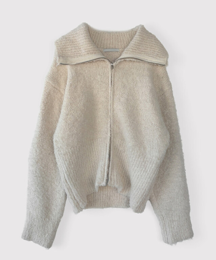 ウールニットジップアップ