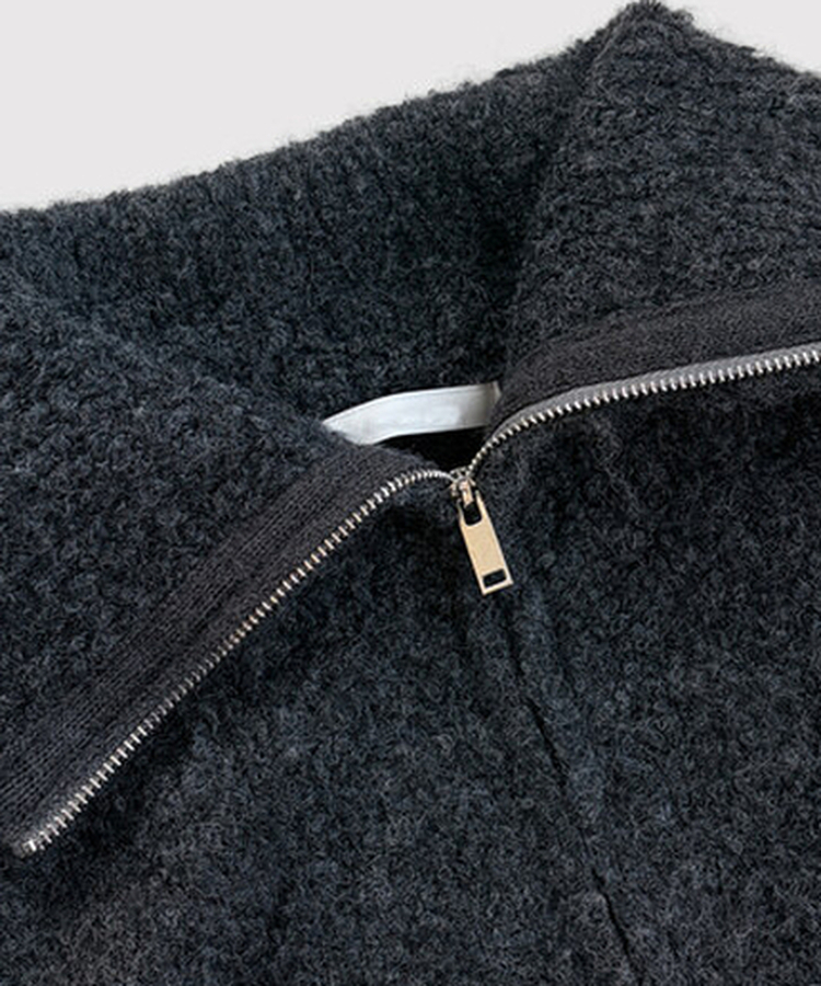 ウールニットジップアップ