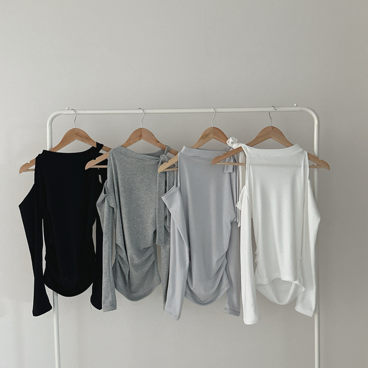 【起毛】ョルダースリットシャーリング長袖Tシャツ