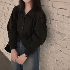 スナップボタンバルーンカーディガン CHARCOAL