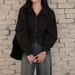 スナップボタンバルーンカーディガン CHARCOAL