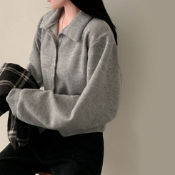 スナップボタンバルーンカーディガン MELANGE