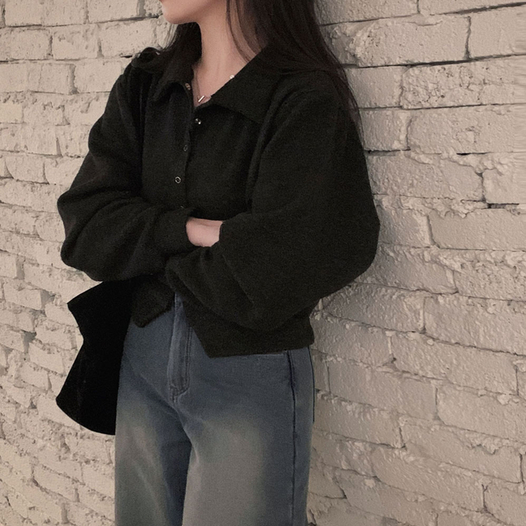 スナップボタンバルーンカーディガン CHARCOAL