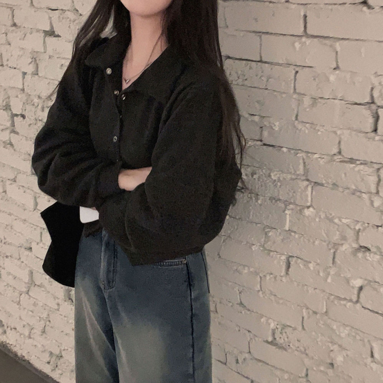 スナップボタンバルーンカーディガン CHARCOAL