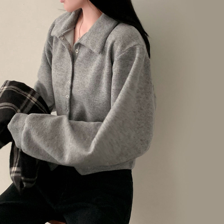 スナップボタンバルーンカーディガン MELANGE